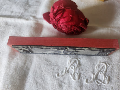 Tampon ancien frise idéale broderie jardin plantation collection 16  cm  n°48-2