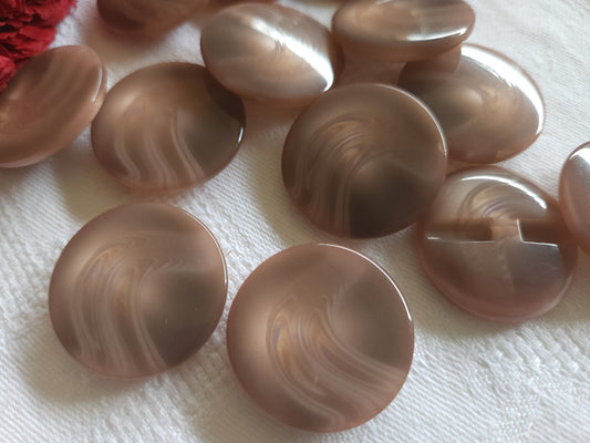 Lot 6 gros boutons vintage rose scintillant superbe  pied 2,7 cm ref 0022