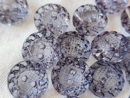 Lot 15  boutons bleu transparent acrylique 1,5 cm ref 1732