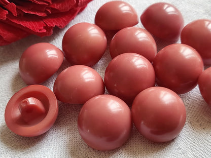 Lot 7 boutons vintage vieux rose à pied demi sphere 1,7 cm ref 1939