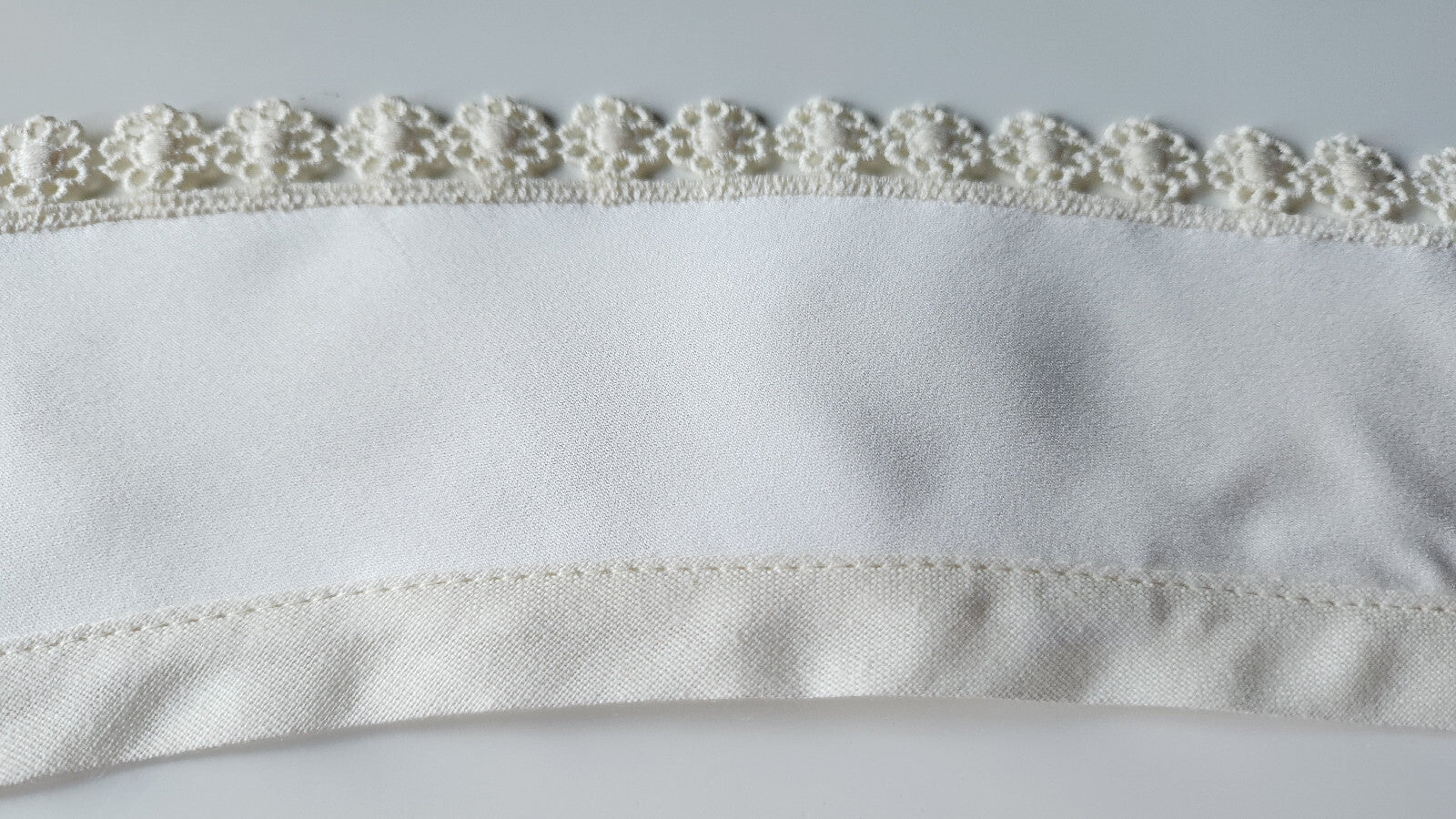 Ancien  col tissu blanc tramée  dentelle  vintage  B1-42