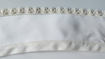 Ancien  col tissu blanc tramée  dentelle  vintage  B1-42