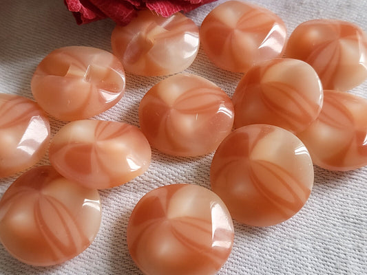 Lot 6 boutons vintage rose crème bonbons pied 1,9 cm ref 985