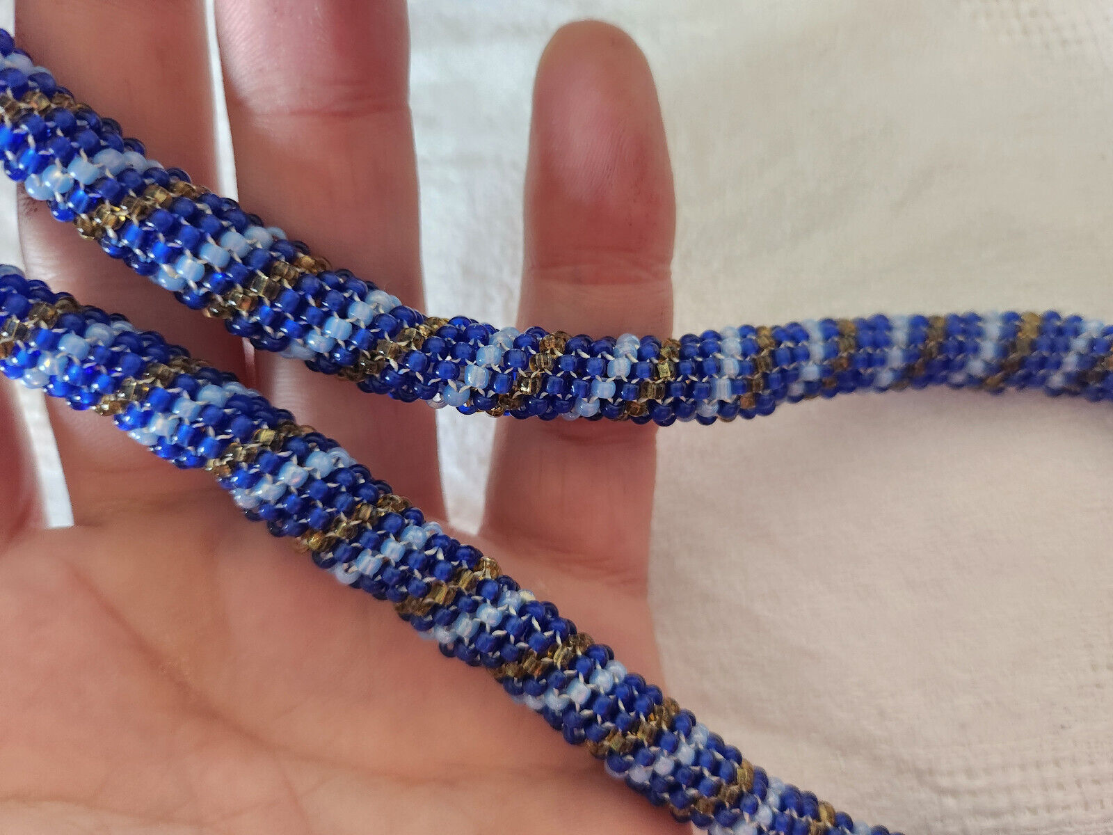Collier vintage torsade perle rocaille 48 cm