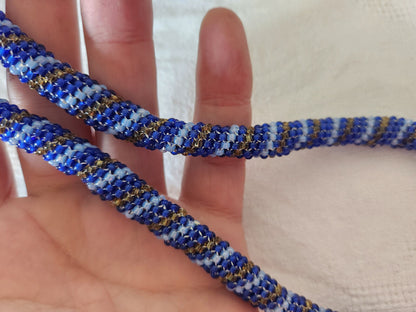 Collier vintage torsade perle rocaille 48 cm