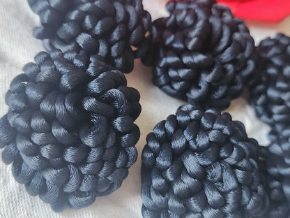 Haute couture lot 6 gros bouton ancien bleu passementerie 3,3 cm ref  3932