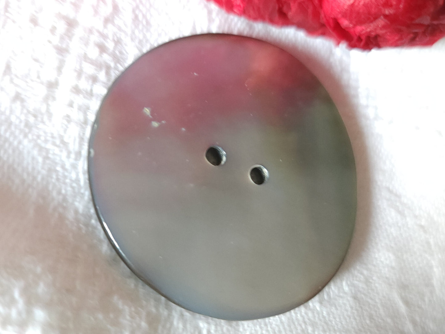 Enorme bouton ancien en nacre grise 3,8 cm XXL   G18F