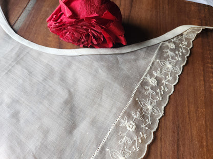 Joli col ancien etamine tissu fin amidonner grand adulte B1-7