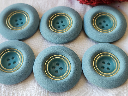 Lot 6 énormes boutons vintage bleu très typé 3,5 cm ref 3920 **