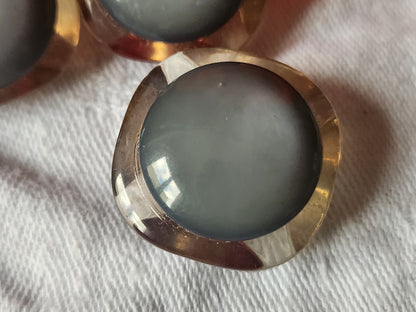Trio boutons vintage volumineux à pied 2,3 cm gris ref 2268
