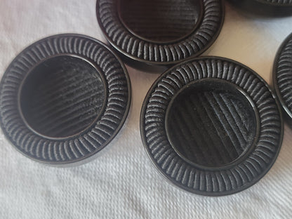 lot 5 gros boutons vintage noir haut à pied 2,8 cm ref 1424