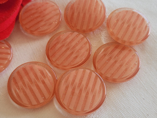 Lot 8 gros boutons vintage paillette rose pied 2,5 cm 25 mm ref 6186