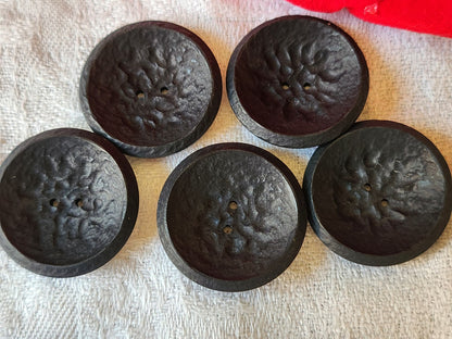 Lot 5 gros boutons vintage incurvé mat texturé 2,5 cm ref 6101