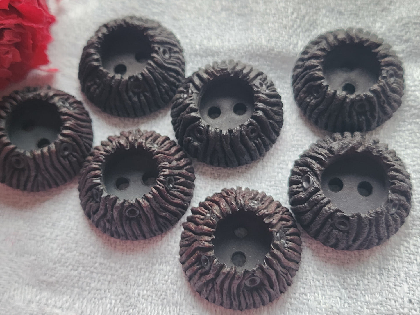 Lot 7 boutons vintage resine perlé originaux  panaché  2,3 cm ref 4882