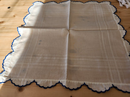 Abat jour ancien ouvrage de dame à terminer bordure bleu B5