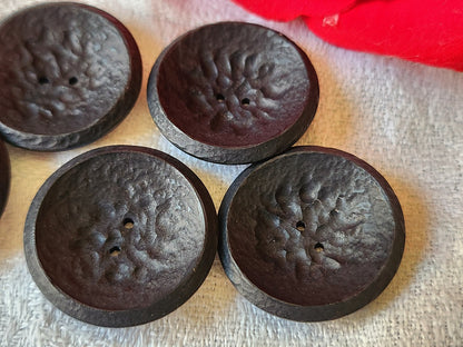 Lot 5 gros boutons vintage incurvé mat texturé 2,5 cm ref 6101