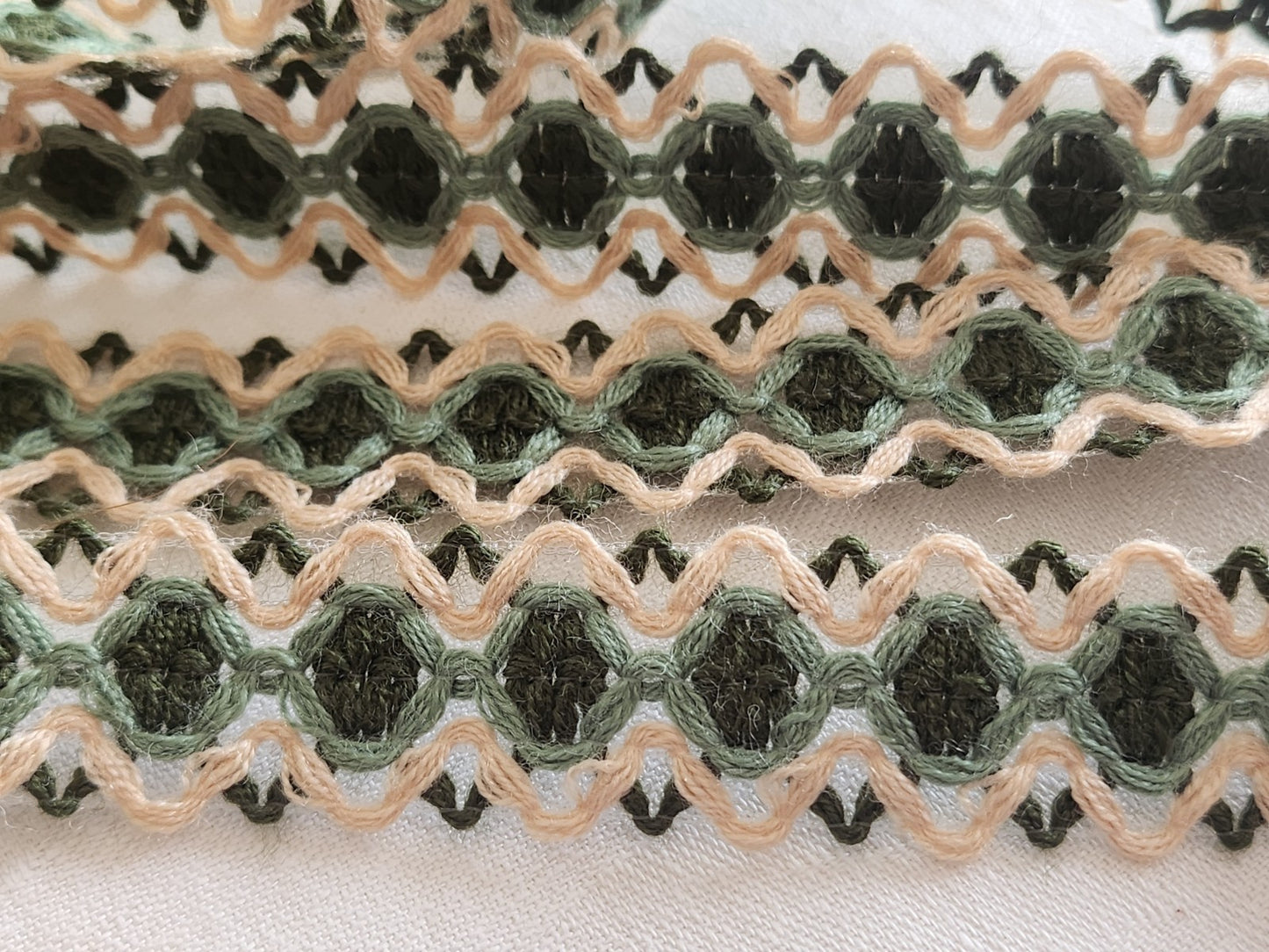 Galon vintage vert beige 2 m 20 sur 2,4 cm A5