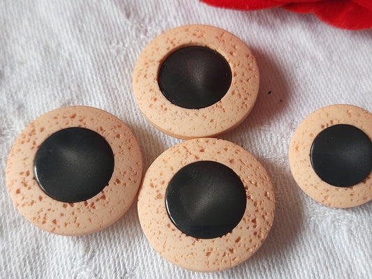 Lot 4 boutons vintage rose gris ouriginaux pied 1,8 et 2,3 cm ref 1811
