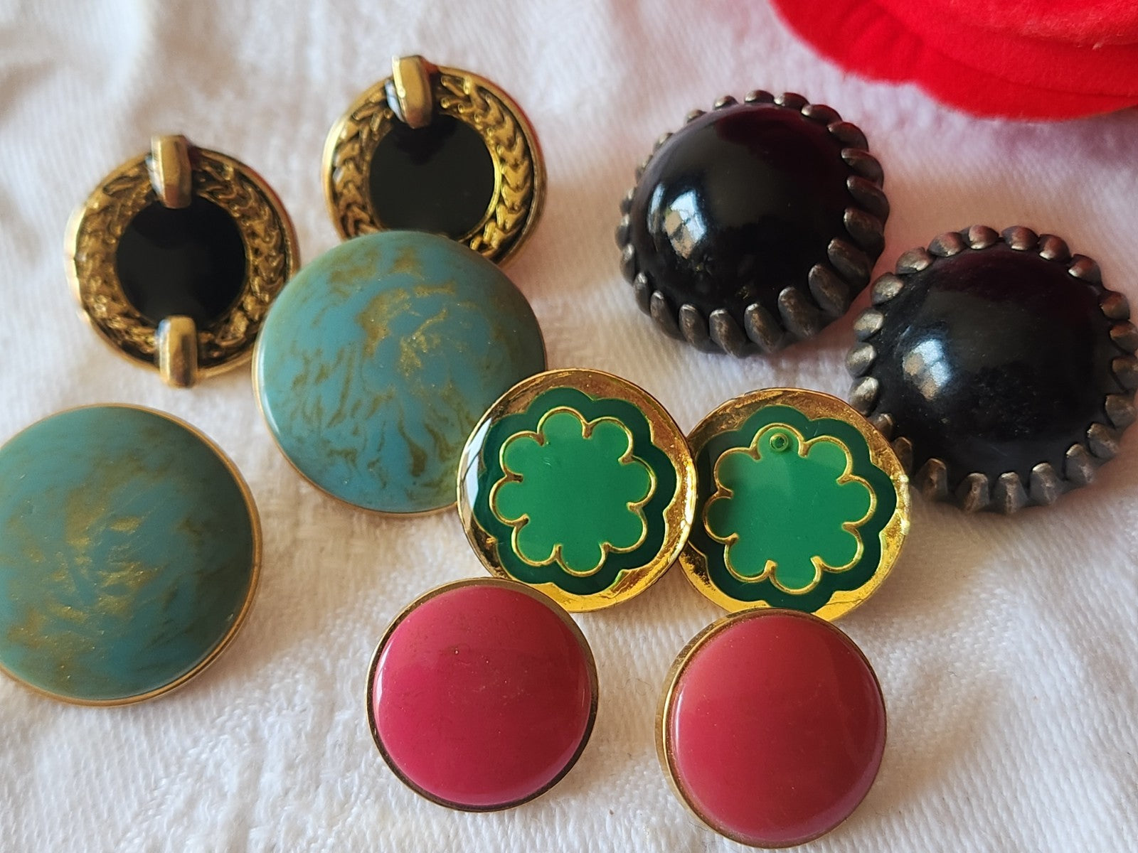 Lot 10 boutons vintage en métal  duo panaché 1,6 à 2,2 cm ref 6053