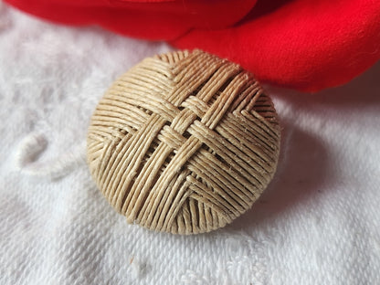 Collection bouton ancien en lin fil main 2,4 cm costume ref 5240