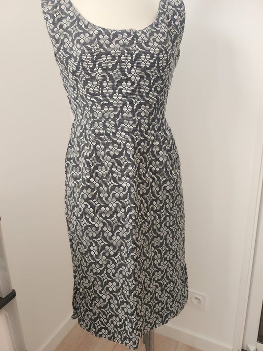Pur vintage robe ancienne  gris blanc taille 38 à vérifier ref port