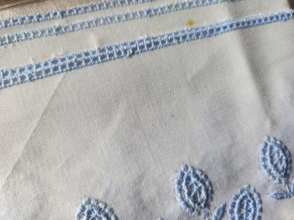 bordure galon feston bleu broderie au mètre sur 8,5 cm B6