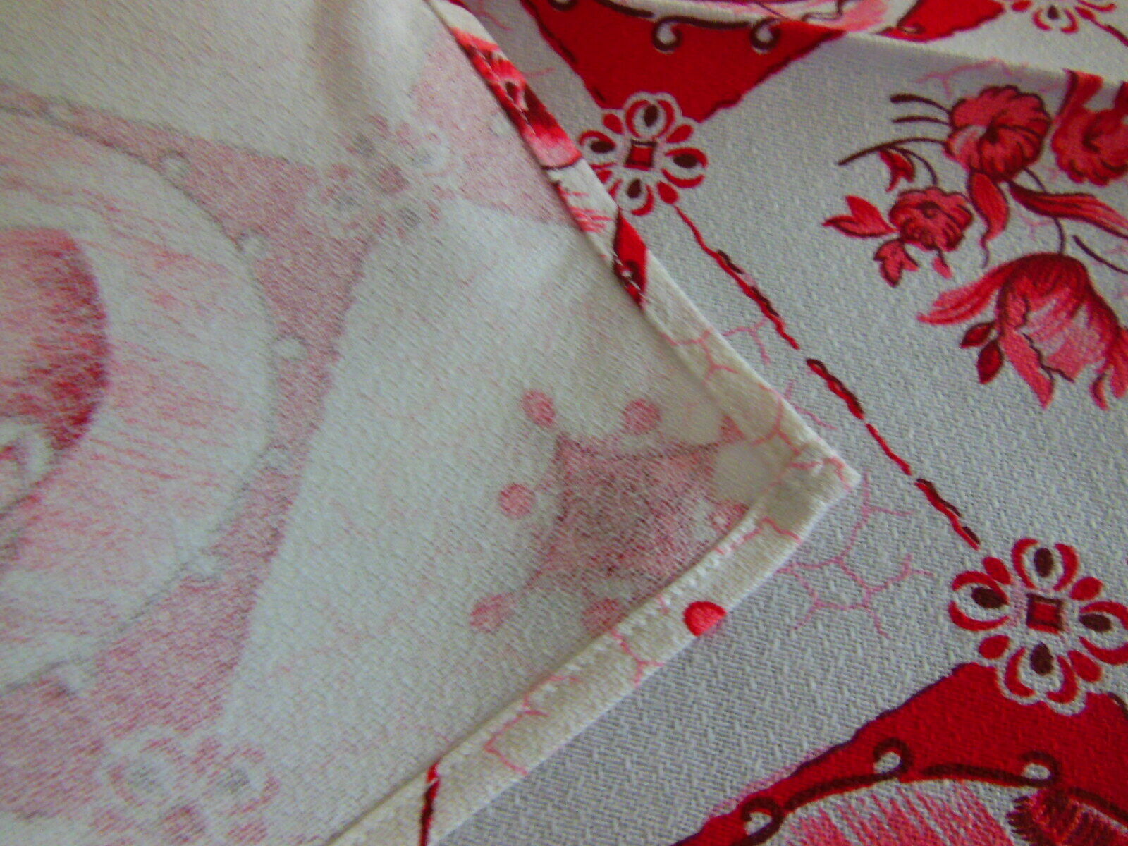 Nappe grande moulin champêtre rouge vintage serviette 2 mètres 90 B3