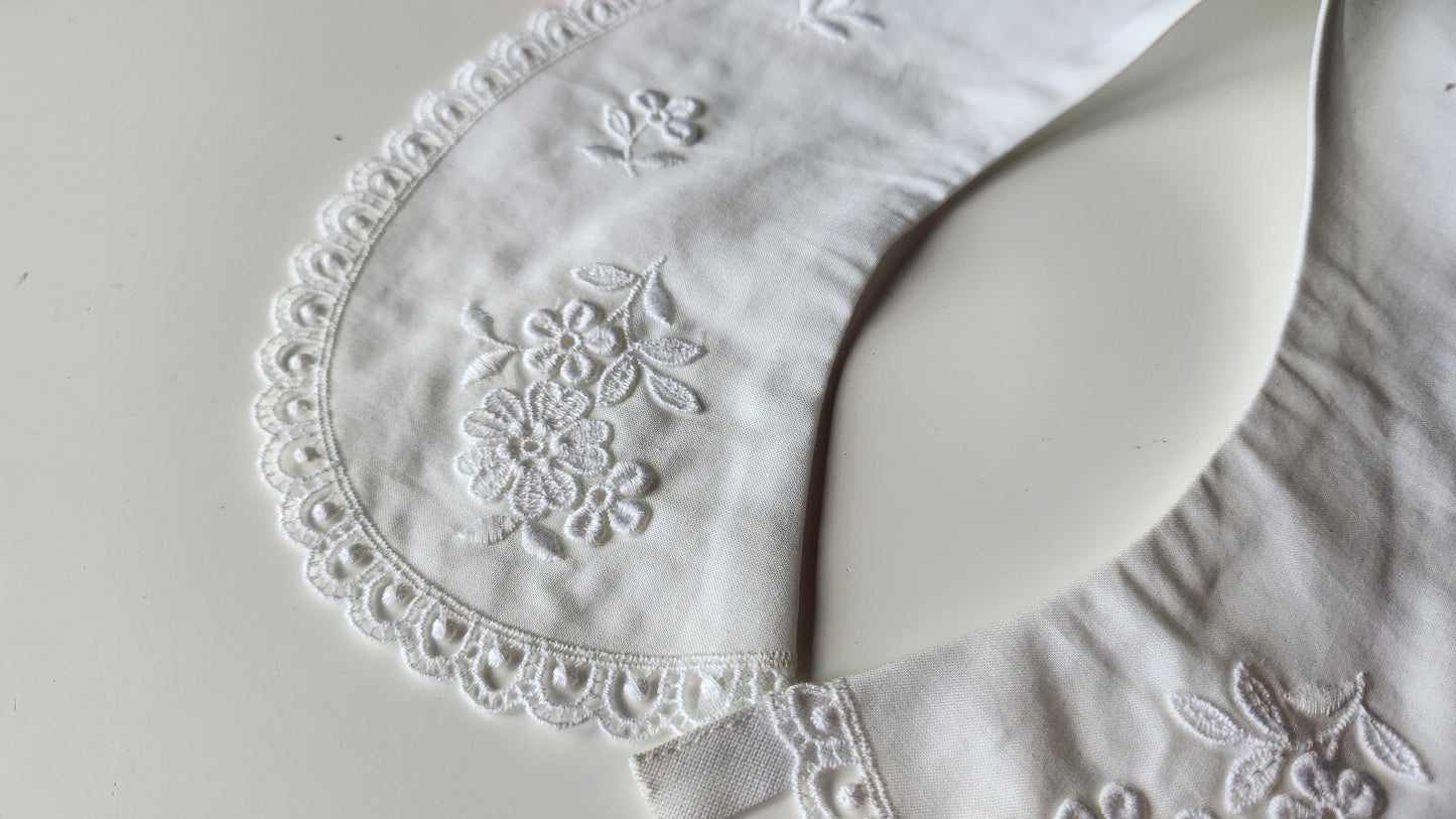 Ancien  col dentelle application tissu fin dentelle  B1-29