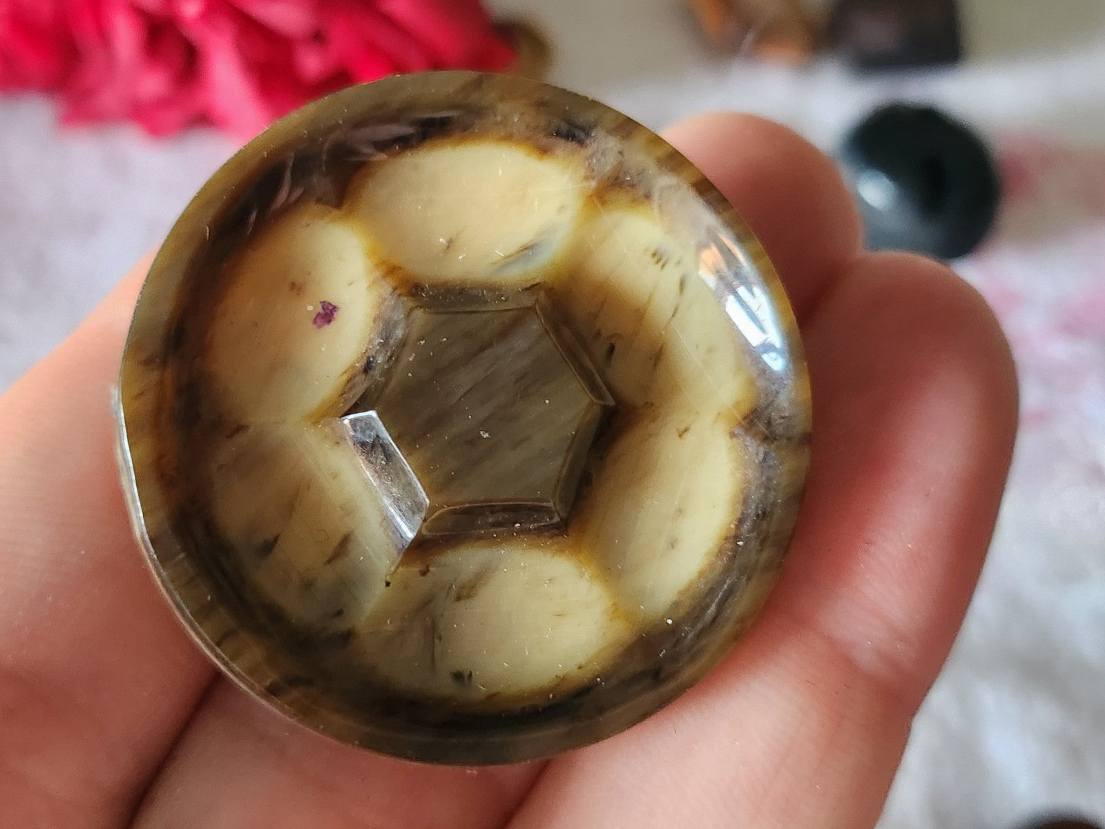 Gros bouton ancien art déco galalithe année 20/30 parurier 3,8 cm ref 7032