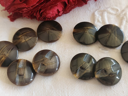 Lot 10  boutons vintage  scintillants 2 series pied  1,8 cm ref 837