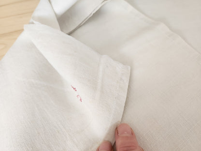 Ancienne nappe ou petit drap toile monogramme PC mini B6