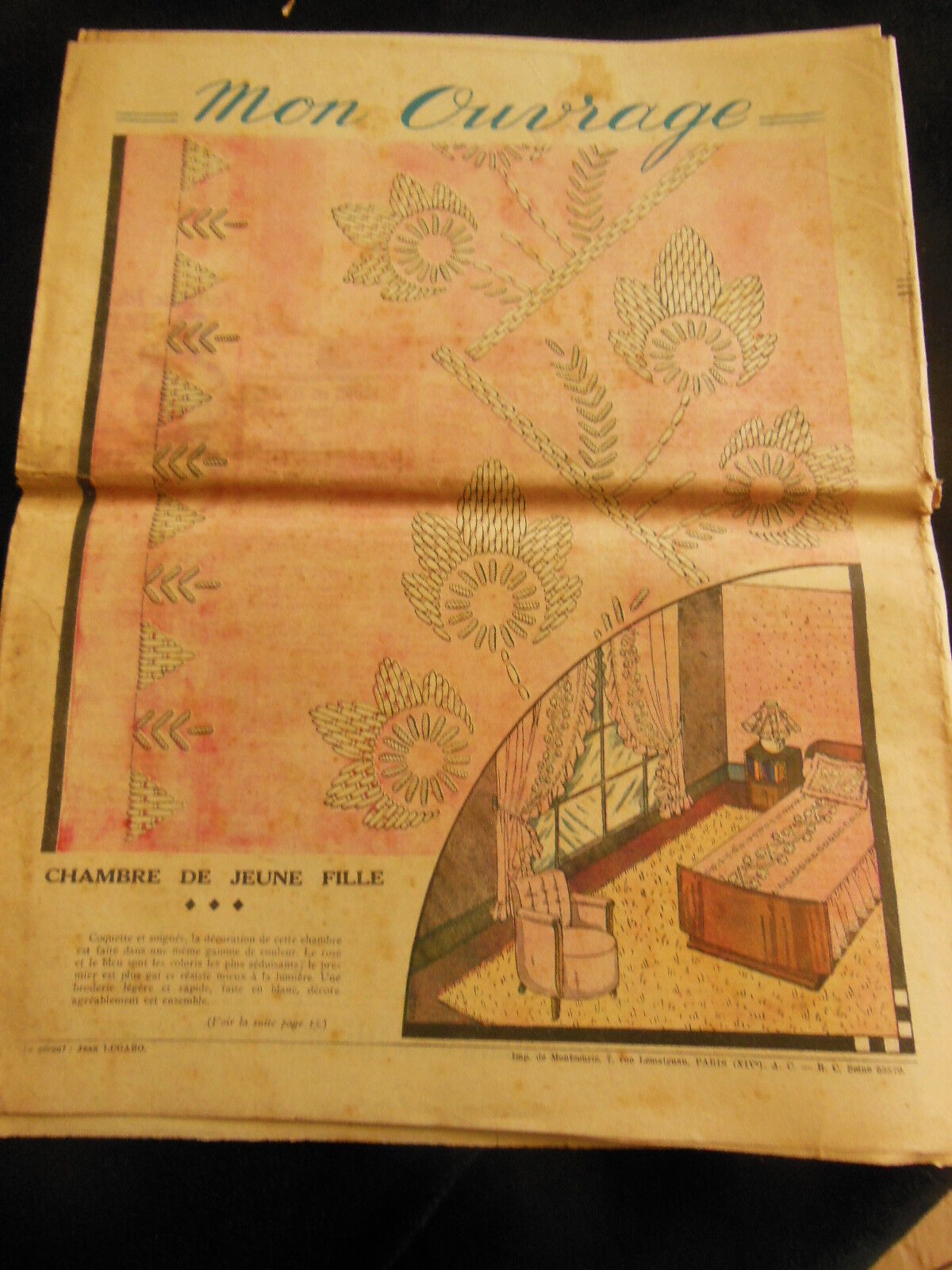 Mon ouvrage 1938 n°377 La fourrure broderie Norvegienne Richelieu moderne