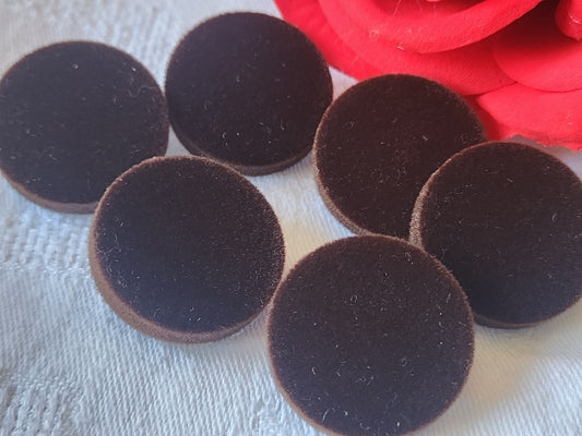 Lot 6  gros boutons vintage daim marron  épais parurier 2,8 cm ref 494