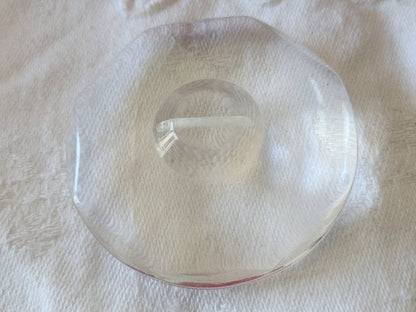 Enorme bouton vintage transparent effet plexis pied XXL 4,8 cm ref 6125