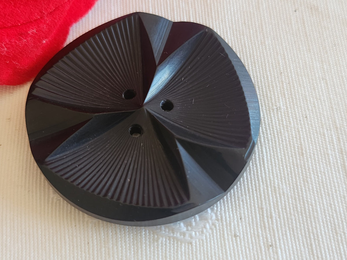 Gros bouton ancien noir art deco xxl 4 cm ou 40 mm ref 6281