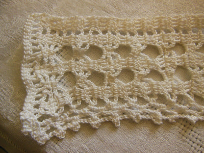 Dentelle large ancienne blanche idéal bas rideau 60 cm sur 8 cm T1-21