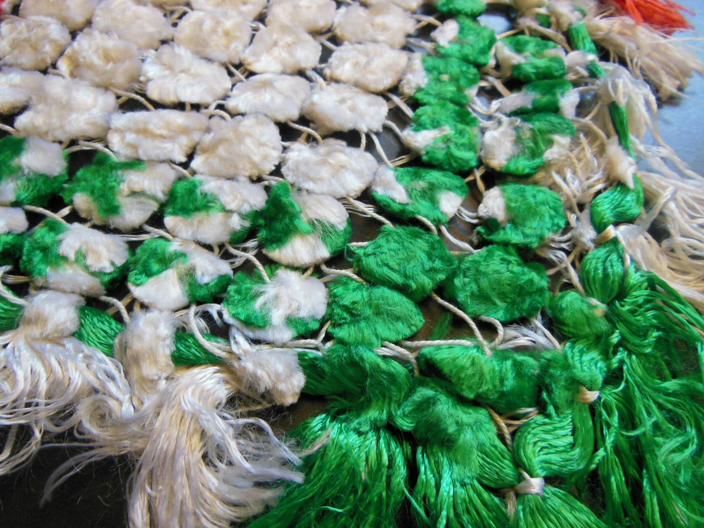 Pur vintage ancien napperon? lumineux original lourd doudou  B6