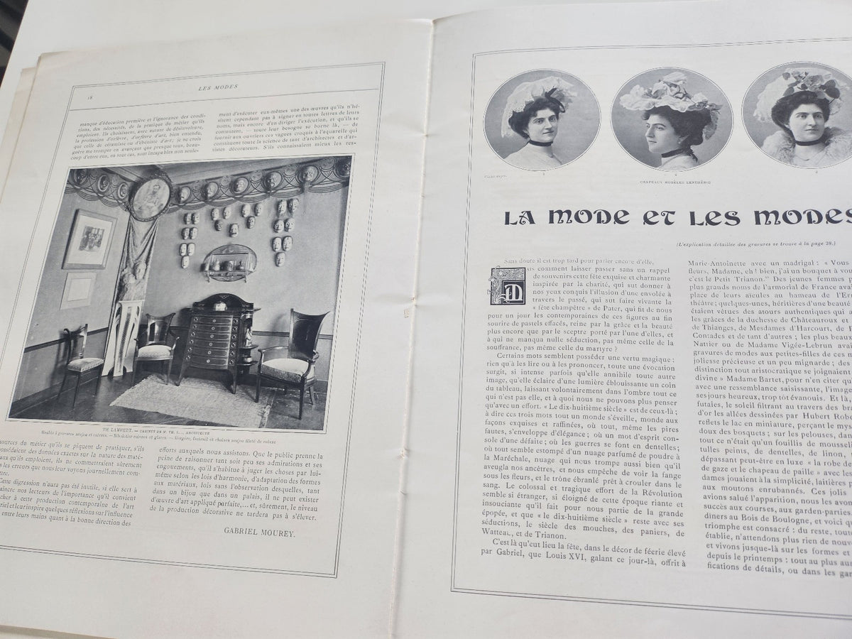 Les modes juillet 1901 n°1 art nouveau document broche Lambert peigne Mangeant
