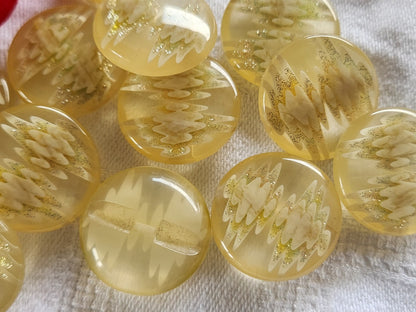 Lot 6 jolis boutons vintage inclusion créme paillette pied 2,2  cm ref 2443