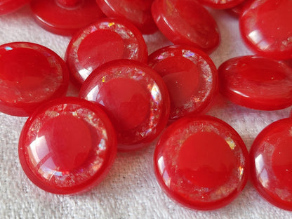 Lot 12 boutons vintage inclusion mordoré pied 1,7 cm ref 0078
