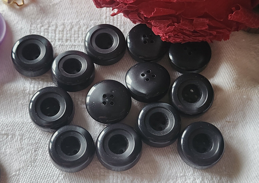 Lot 12 boutons vintage haut gris lumineux 1,7 cm ref 2417