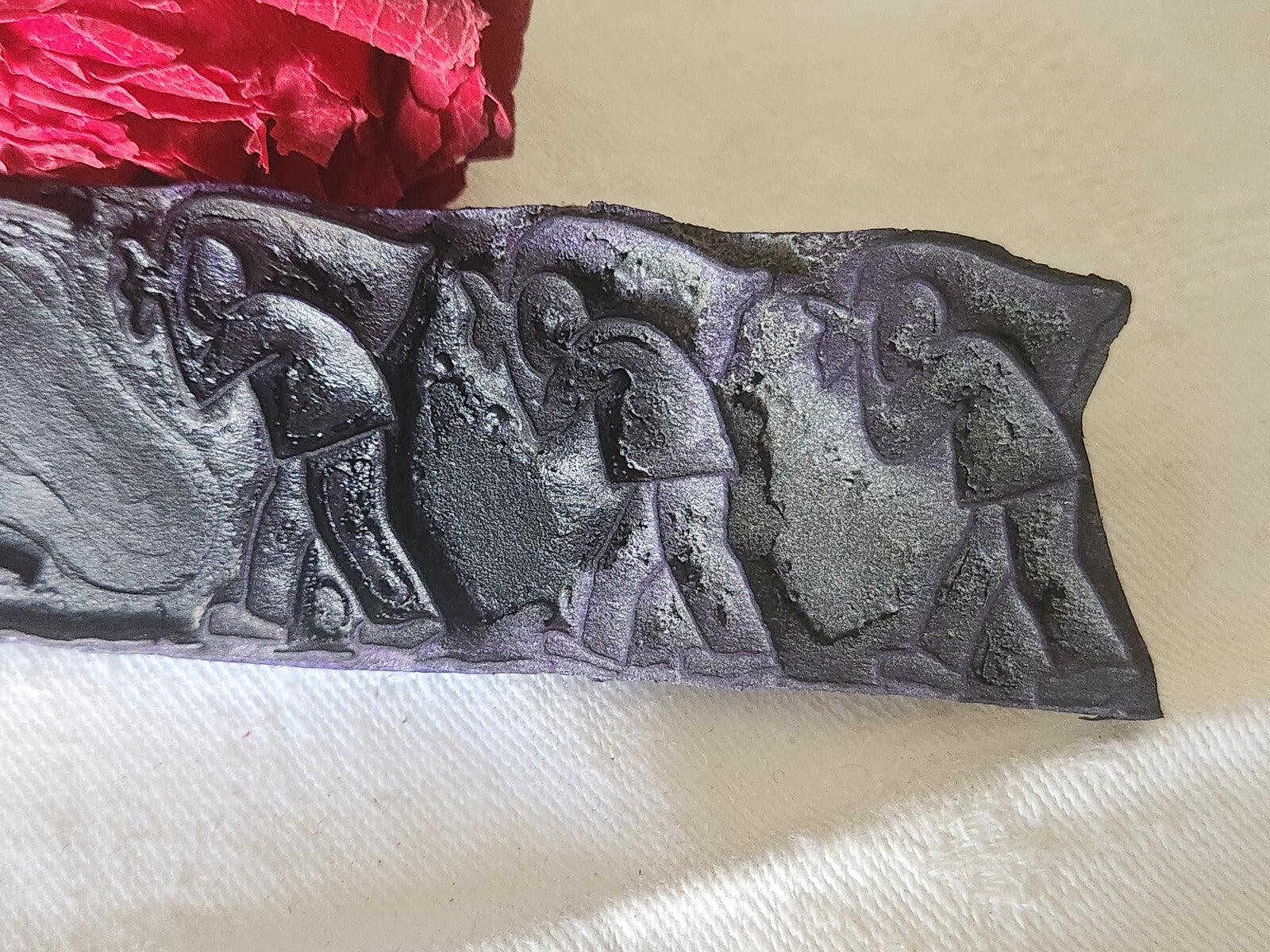 Tampon ancien sans support frise broderie collection travaux aux champs  n°22