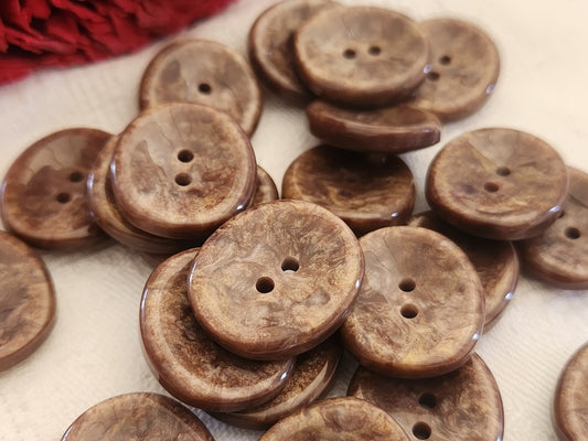 Lot 12 boutons vintage marron moucheté ovale  1,7 sur 2 cm ref 1859