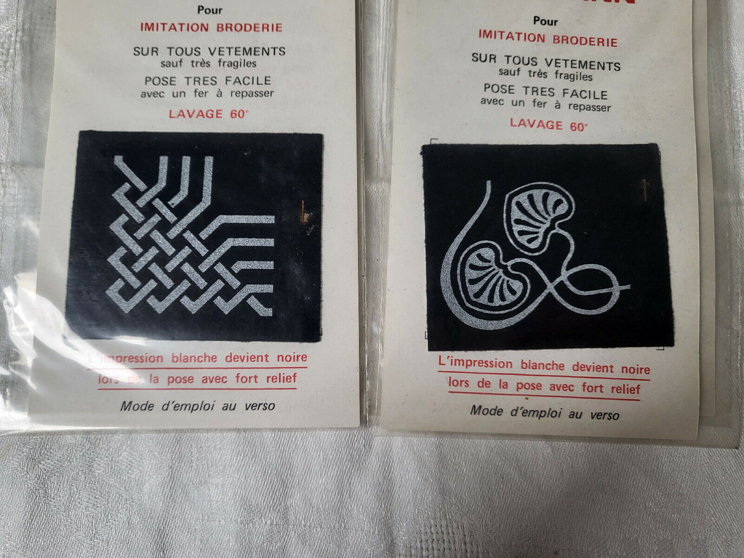Lot 4 patchs broderie année 80 customisation couture thermocollant N°2 T17