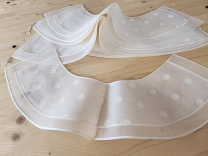 Lot de 10 col anciens larges vintage neuf étiquette théâtre reconstitution B8