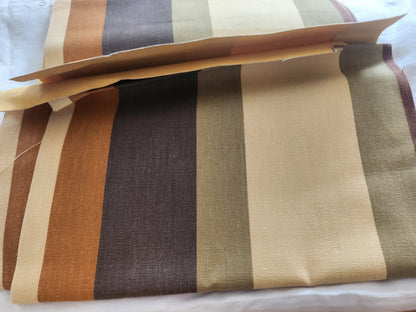 Ancien coupon de toile à transat? étroit long  236 cm sur 34 cm raide marron B8