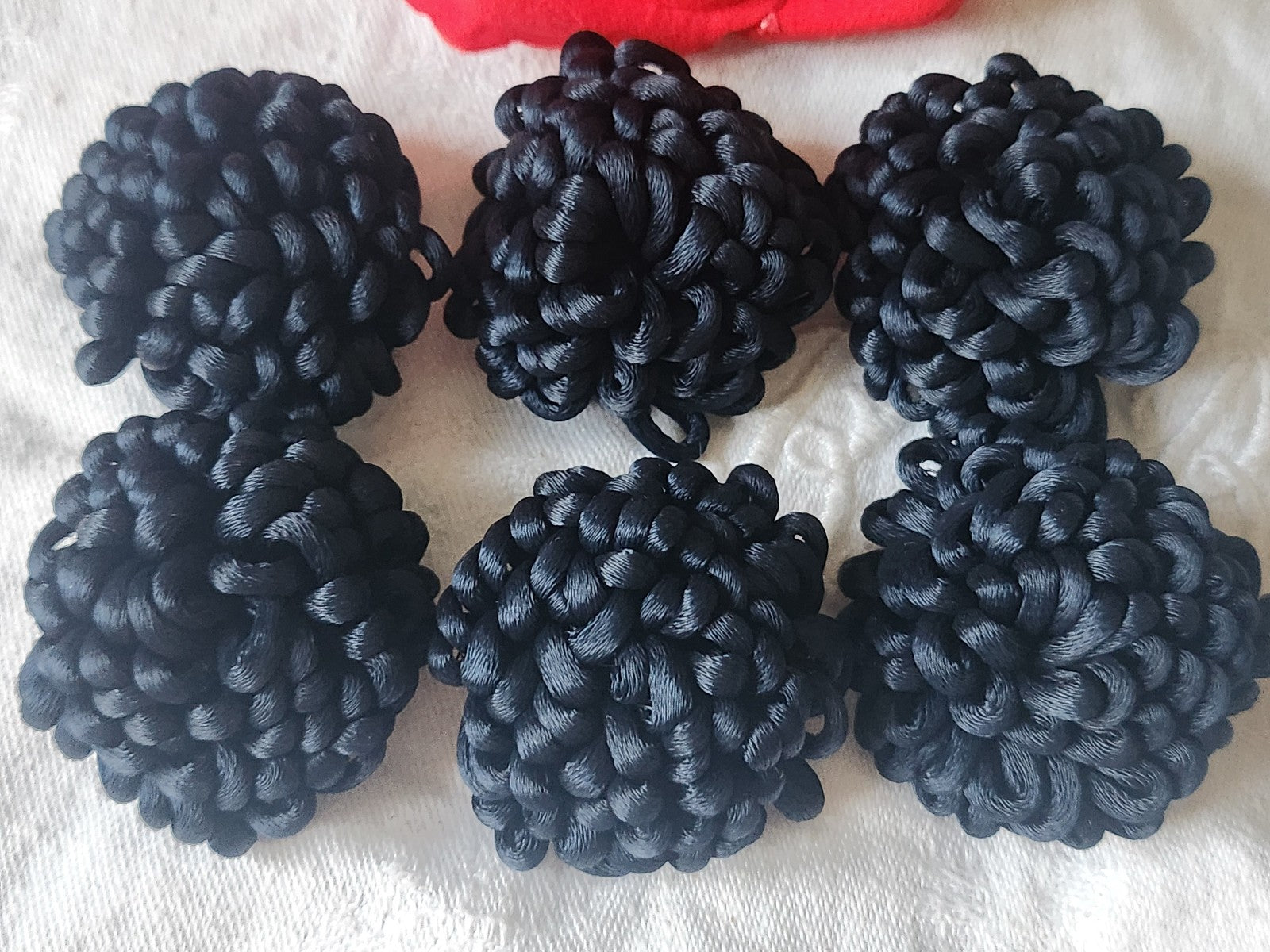 Haute couture lot 6 gros bouton ancien bleu passementerie 3,3 cm ref  3932