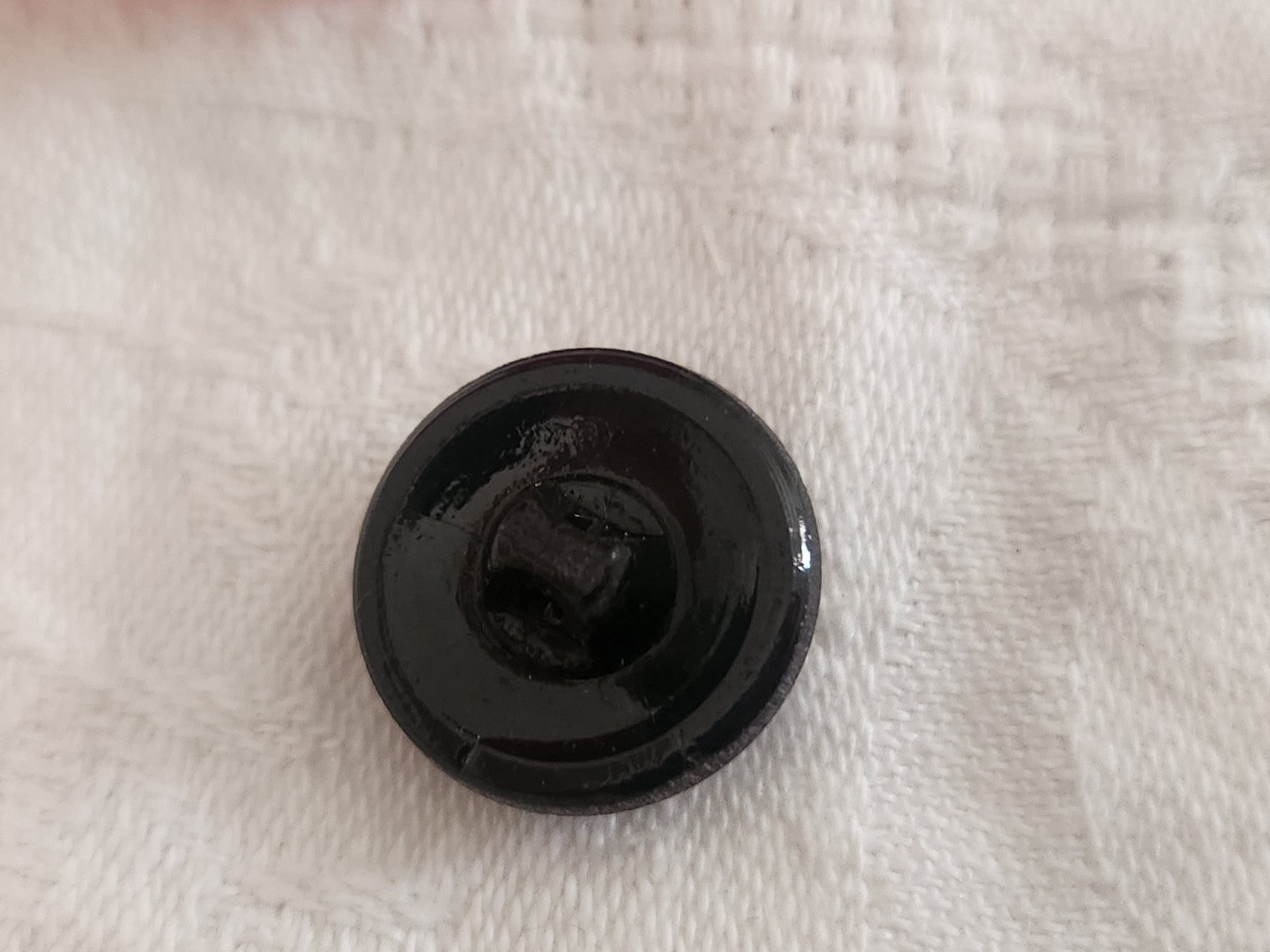 Bouton vintage en verre noir avec strass verre bleu orange 18 mm ou  1,8 cm G19G
