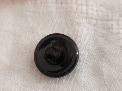 Bouton vintage en verre noir avec strass verre bleu orange 18 mm ou  1,8 cm G19G