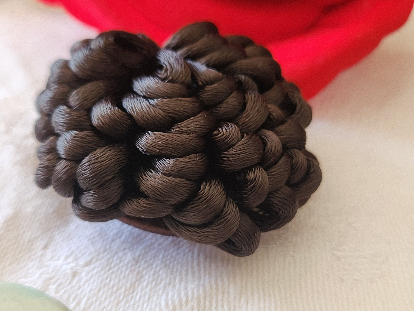 Haute couture gros bouton ancien  passementerie marron 4 cm XXL ref 3894